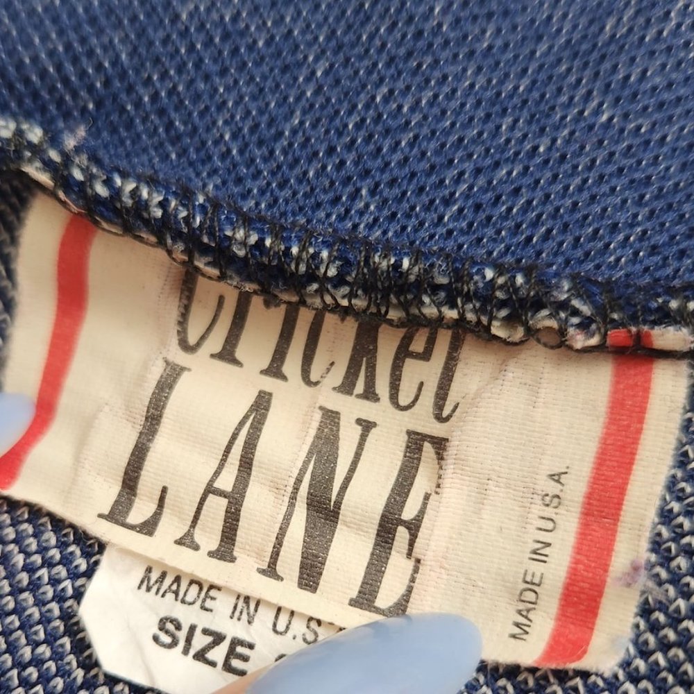 Vintage 80s Cricket Lane Denim Look Pants Stretch Dark Blue // Size 20 - Picture 3 of 11